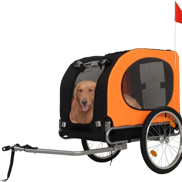 Large Dog Bike Trailer with 88lbs Capacity and Quick Release Wheels