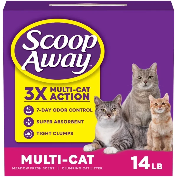 Meadow Fresh Scent Multi-Cat Clumping Clay Litter, 14 lb Box