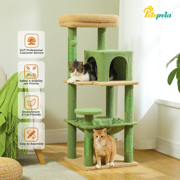 5-Level Metal Frame Cat Tree with Large Hammock and Condo
