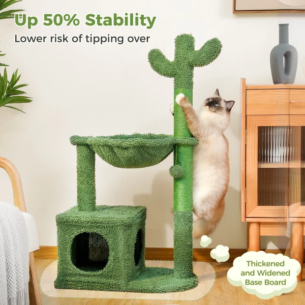 Cactus Cat Tree with Condo, Hammock, and Scratching Post