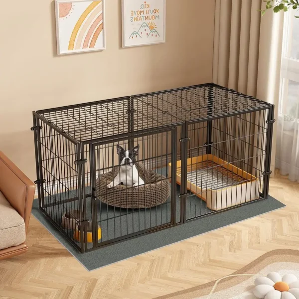 59-Inch Large Metal Dog Crate and Indoor/Outdoor Pet Playpen
