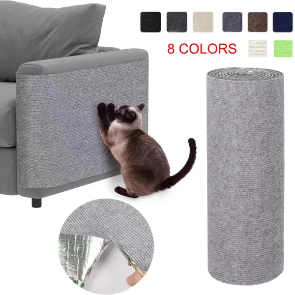 Self-Adhesive Trimmable Cat Scratching Mat and Furniture Protector