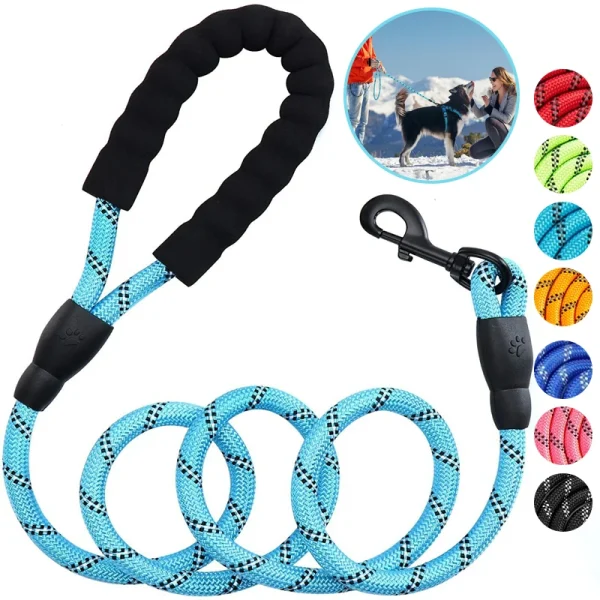 3M Reflective Nylon Dog Leash with Non-Slip Foam Handle